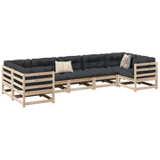 Loungeset 7-delig massief grenenhout