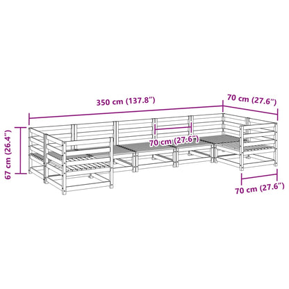 7-delige Loungeset massief douglas vurenhout