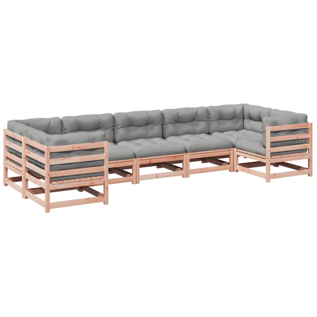 7-delige Loungeset met kussens massief douglas vurenhout