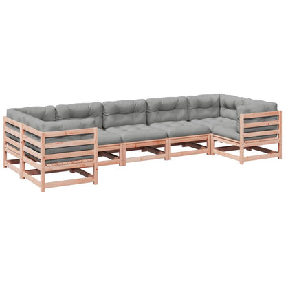 7-delige Loungeset met kussens massief douglas vurenhout