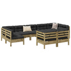 9-piece Lounge Set with Cushions, impregnated pine