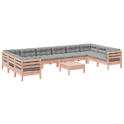 11-delige Loungeset met kussens massief douglas vurenhout