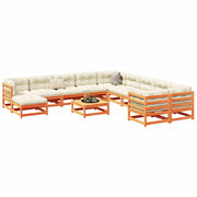 Loungeset massief grenenhout 12-delig wasbruin
