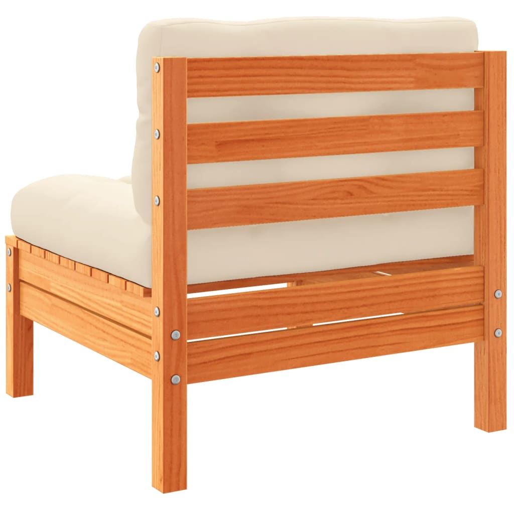 12-delige Loungeset met kussens massief grenenhout wasbruin