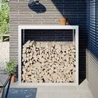 Firewood rack 100x40x100 cm steel white