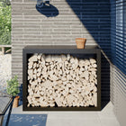 Firewood rack 100x40x80 cm steel black