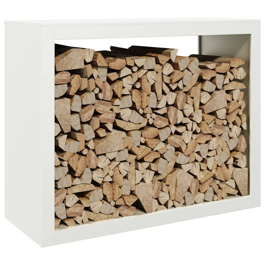 Haardhoutrek 100x40x80 cm staal wit