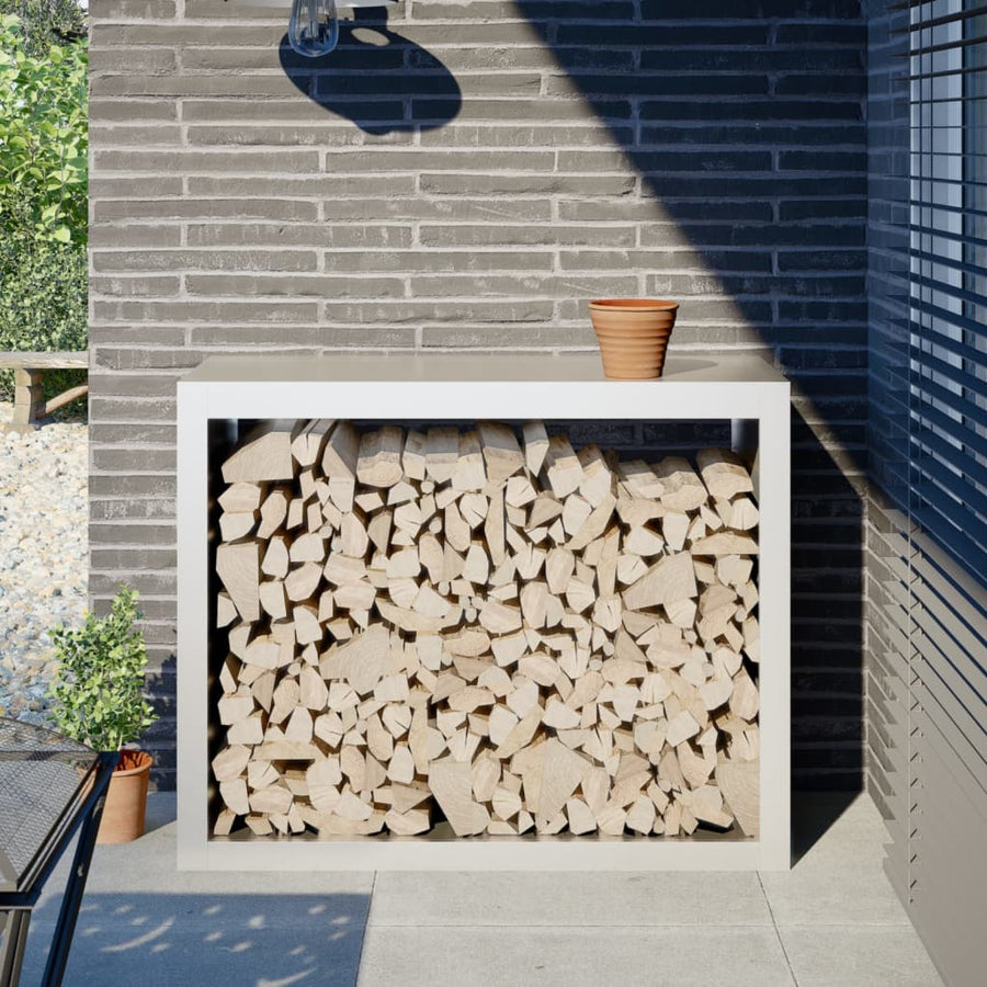 Haardhoutrek 100x40x80 cm staal wit
