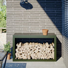 Firewood rack 100x40x60 cm steel green