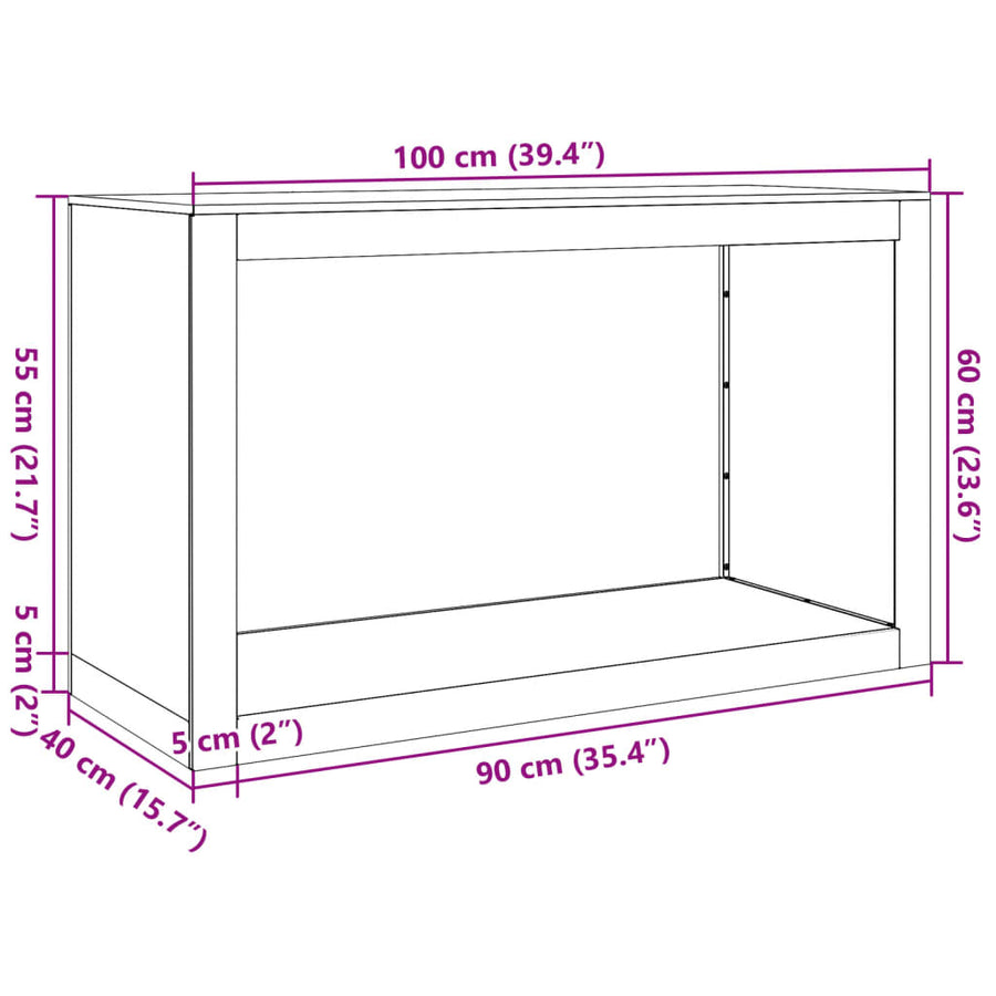 Haardhoutrek 100x40x60 cm gegalvaniseerd staal