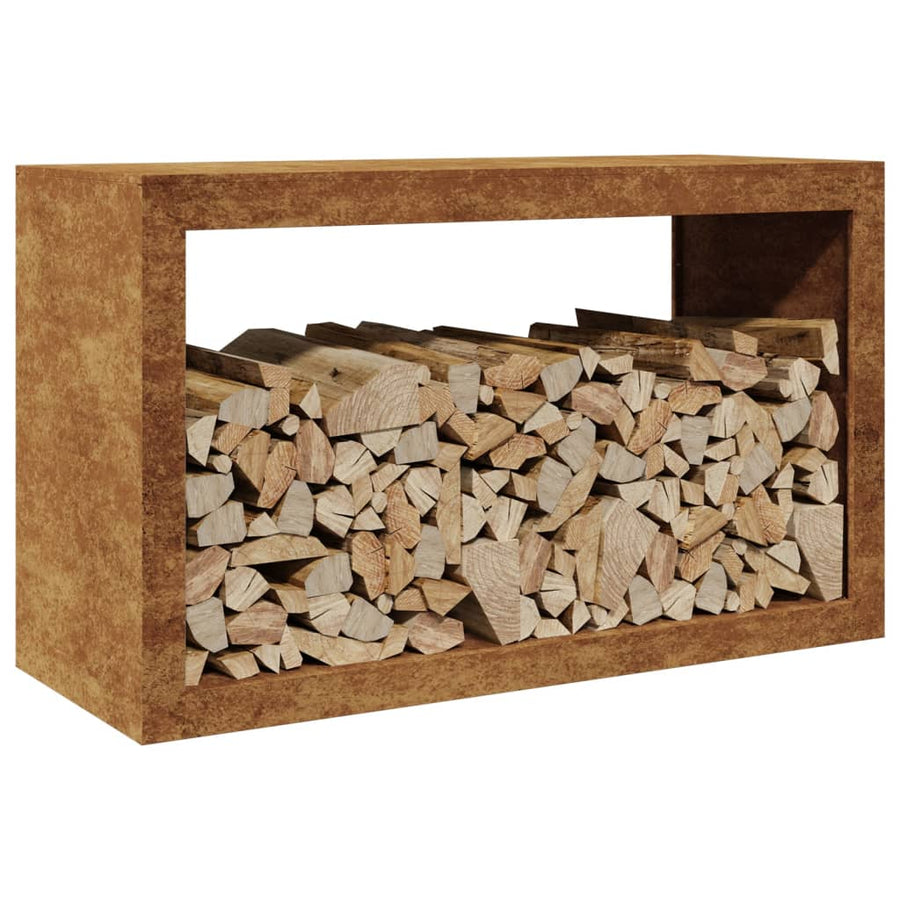 Haardhoutrek 100x40x60 cm cortenstaal