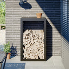 Firewood rack 60x40x100 cm steel black