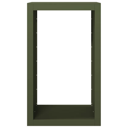 Haardhoutrek 60x40x100 cm staal groen