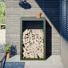 Firewood rack 60x40x100 cm steel green