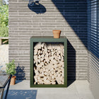 Firewood rack 60x40x80 cm steel green