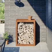 Brandhoutrek 60x40x80 cm cortenstaal