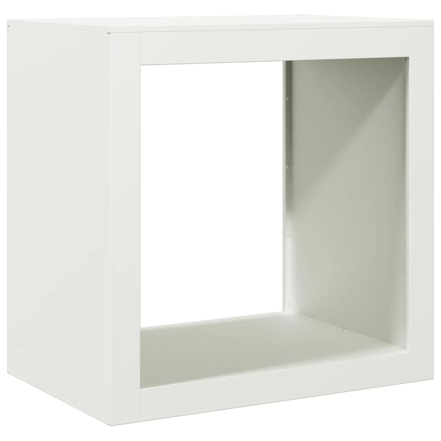 Haardhoutrek 60x40x60 cm staal wit
