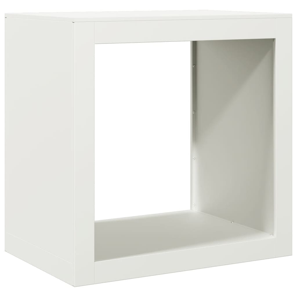 Haardhoutrek 60x40x60 cm staal wit