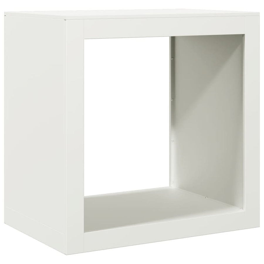 Haardhoutrek 60x40x60 cm staal wit