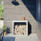 Firewood rack 60x40x60 cm steel white