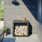 Firewood rack 60x40x60 cm steel green