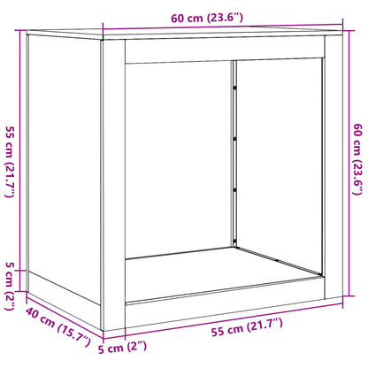 Haardhoutrek 60x40x60 cm gegalvaniseerd staal