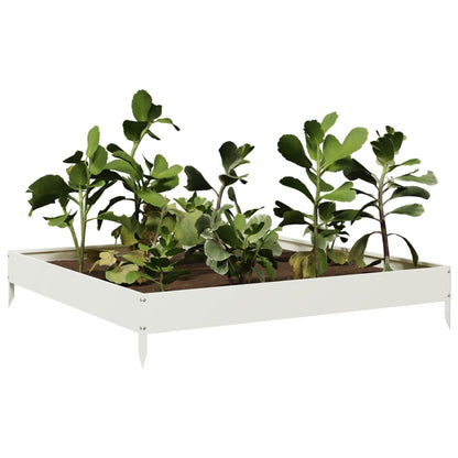 Plantenbak verhoogd 100x100x18,5 cm staal wit