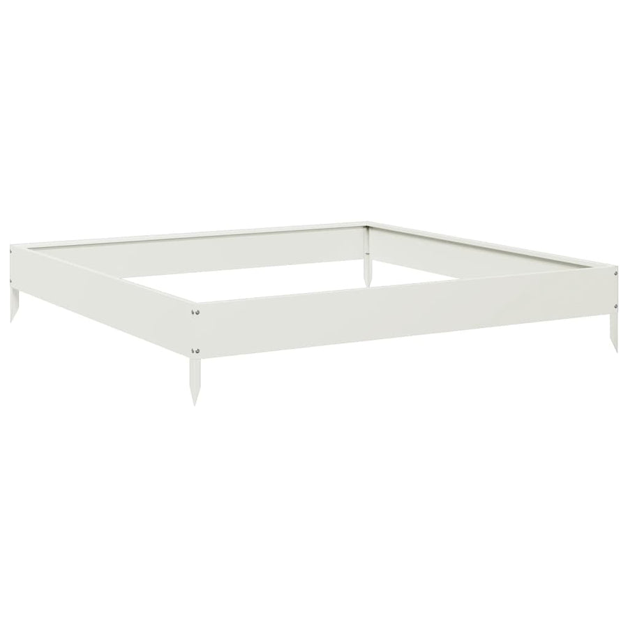 Plantenbak verhoogd 100x100x18,5 cm staal wit