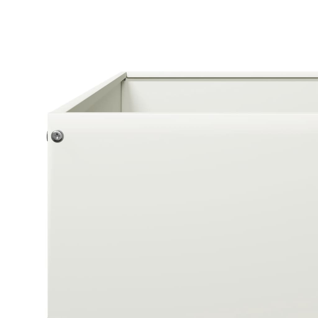 Plantenbak verhoogd 100x100x18,5 cm staal wit
