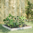 Raised planter 100x100x18.5 cm steel white