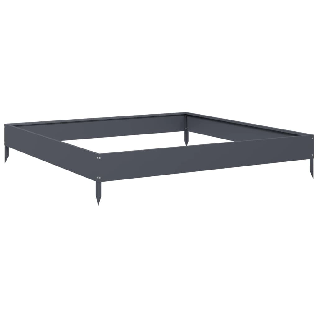 Plantenbak verhoogd 100x100x18,5 cm staal antracietkleurig