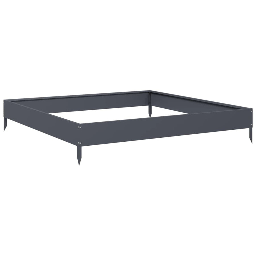 Plantenbak verhoogd 100x100x18,5 cm staal antracietkleurig