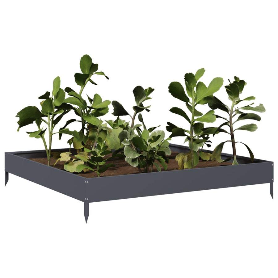 Plantenbak verhoogd 100x100x18,5 cm staal antracietkleurig