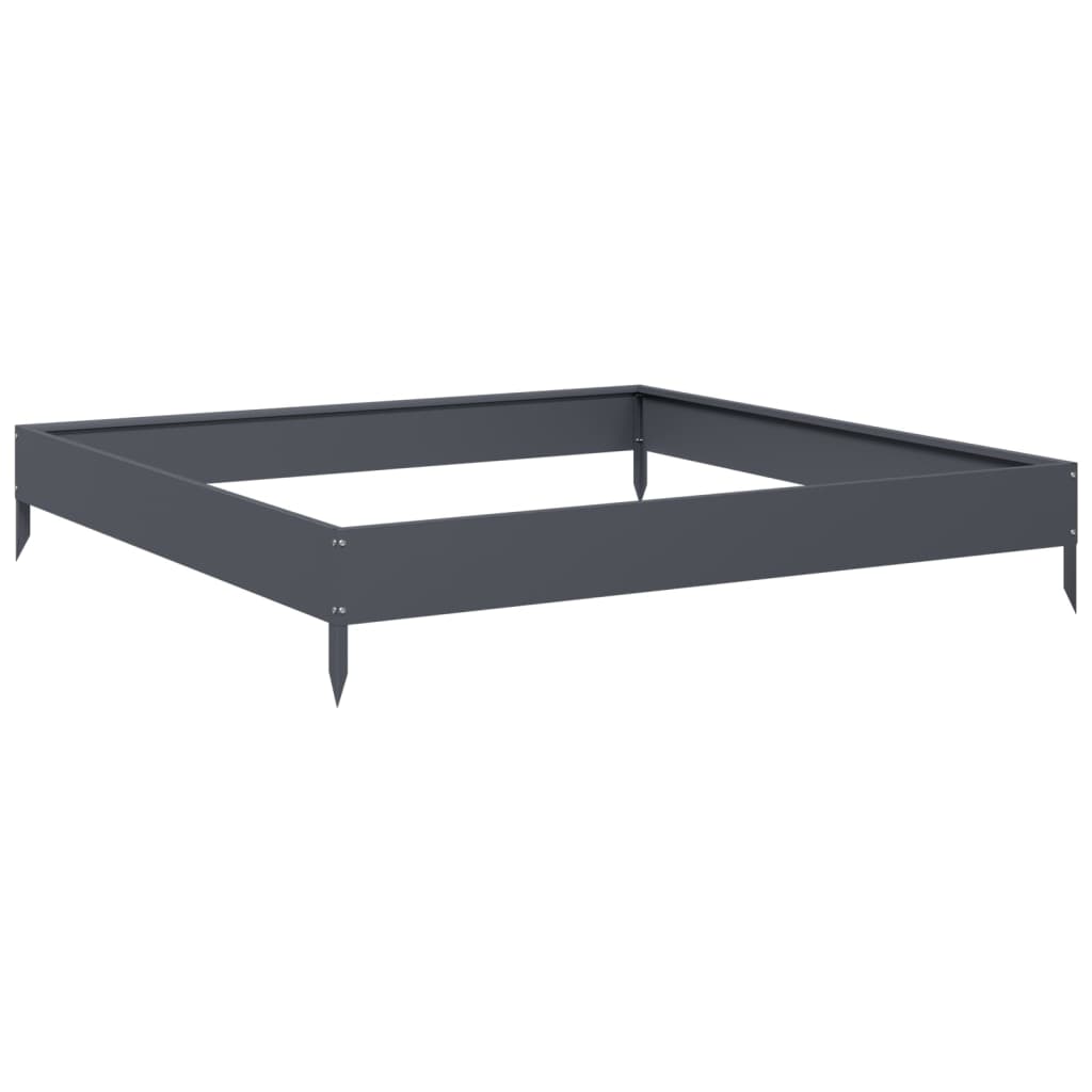 Plantenbak verhoogd 100x100x18,5 cm staal antracietkleurig