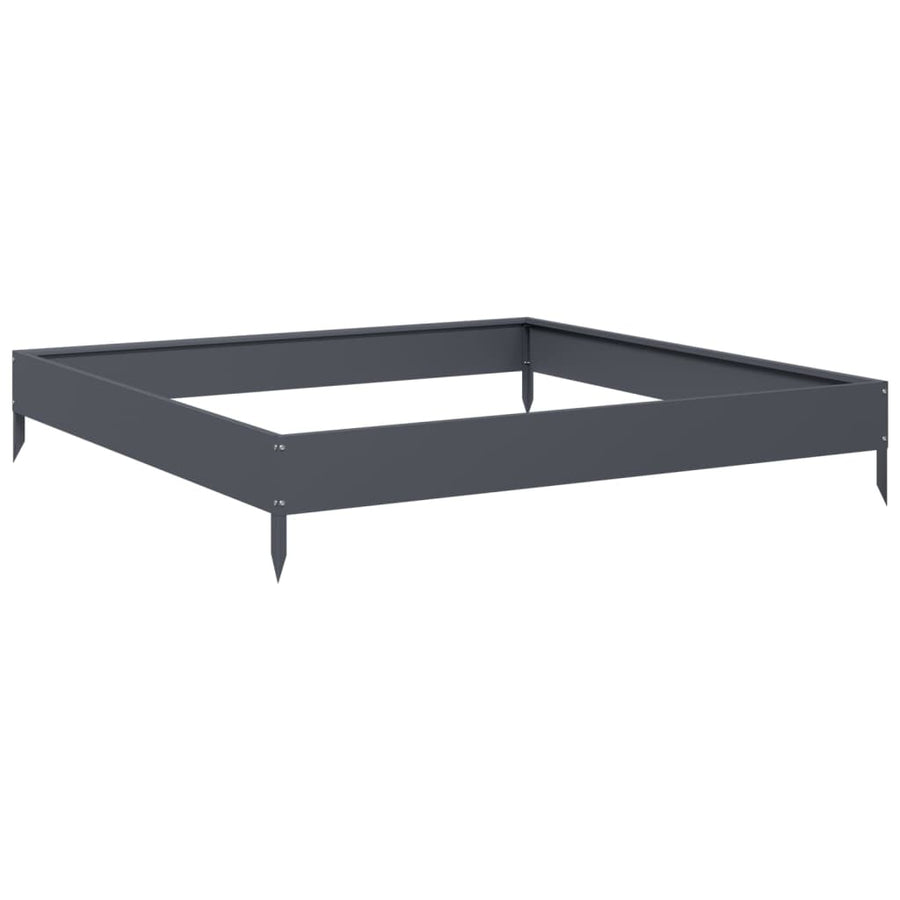 Plantenbak verhoogd 100x100x18,5 cm staal antracietkleurig