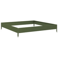 Plantenbak verhoogd 100x100x18,5 cm staal olijfgroen