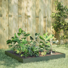 Raised planter 100x100x18.5 cm steel olive green