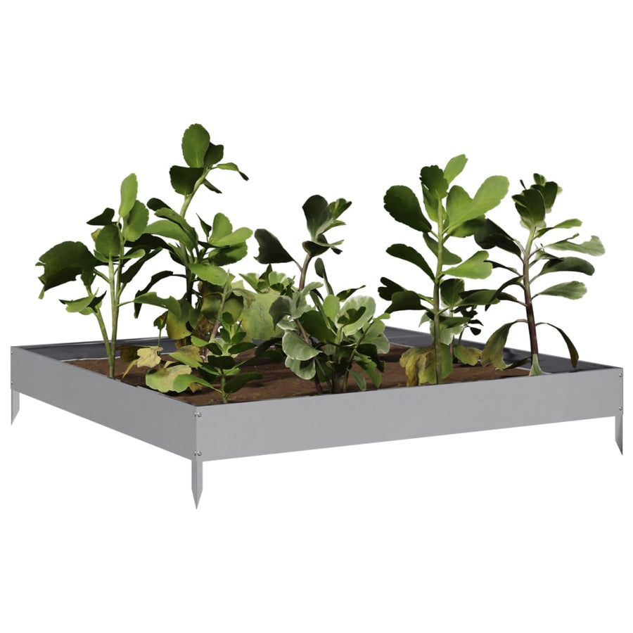 Plantenbak verhoogd 100x100x18,5 cm gegalvaniseerd staal