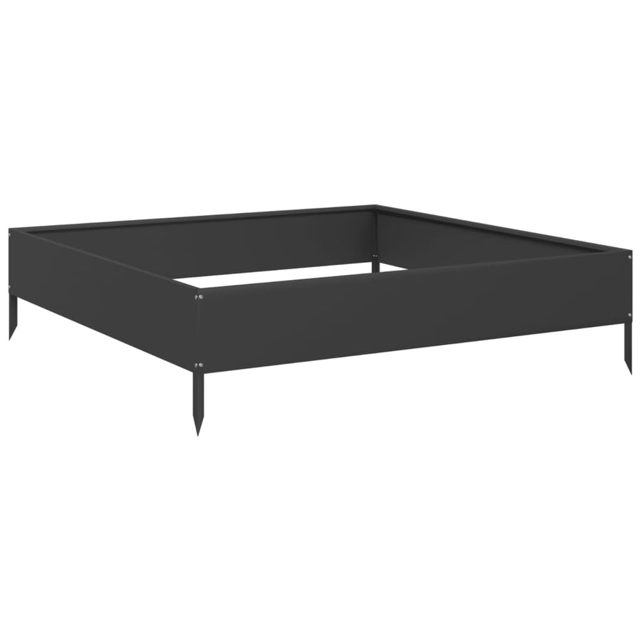 Plantenbak verhoogd 100x100x26 cm staal zwart