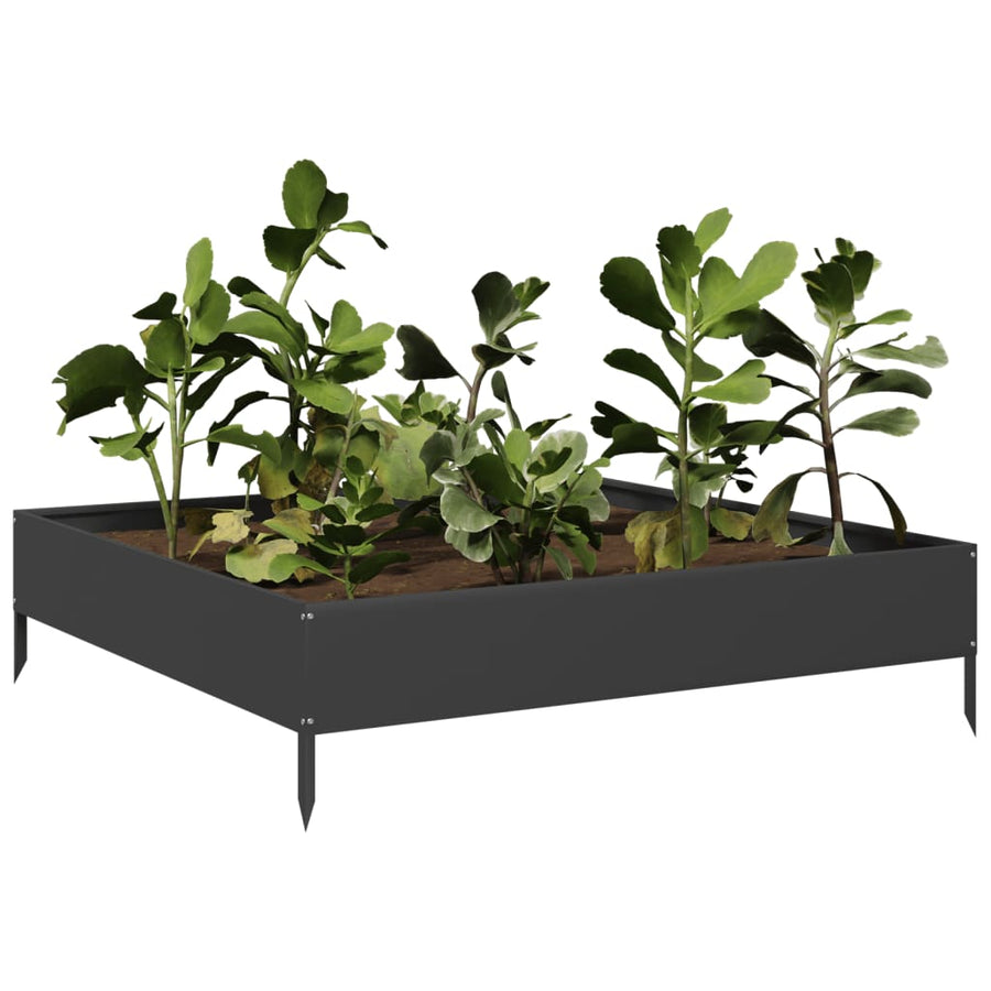 Plantenbak verhoogd 100x100x26 cm staal zwart