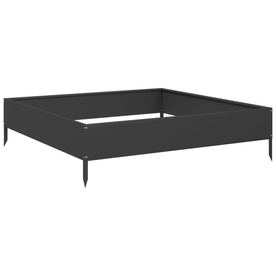 Plantenbak verhoogd 100x100x26 cm staal zwart