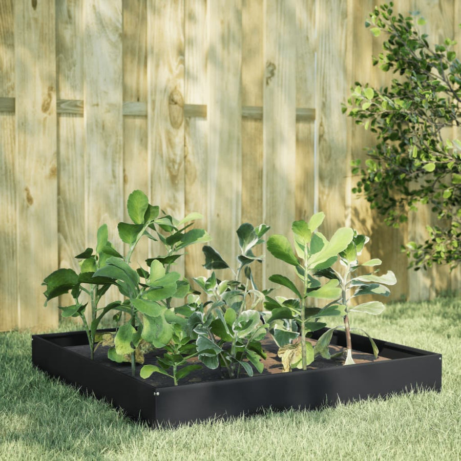 Plantenbak verhoogd 100x100x26 cm staal zwart