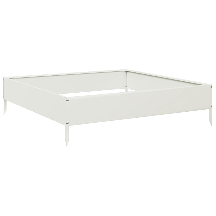 Plantenbak verhoogd 100x100x26 cm staal wit