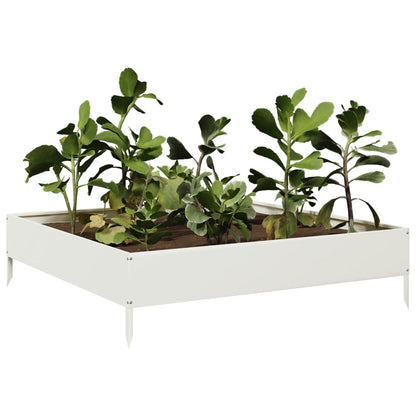 Plantenbak verhoogd 100x100x26 cm staal wit