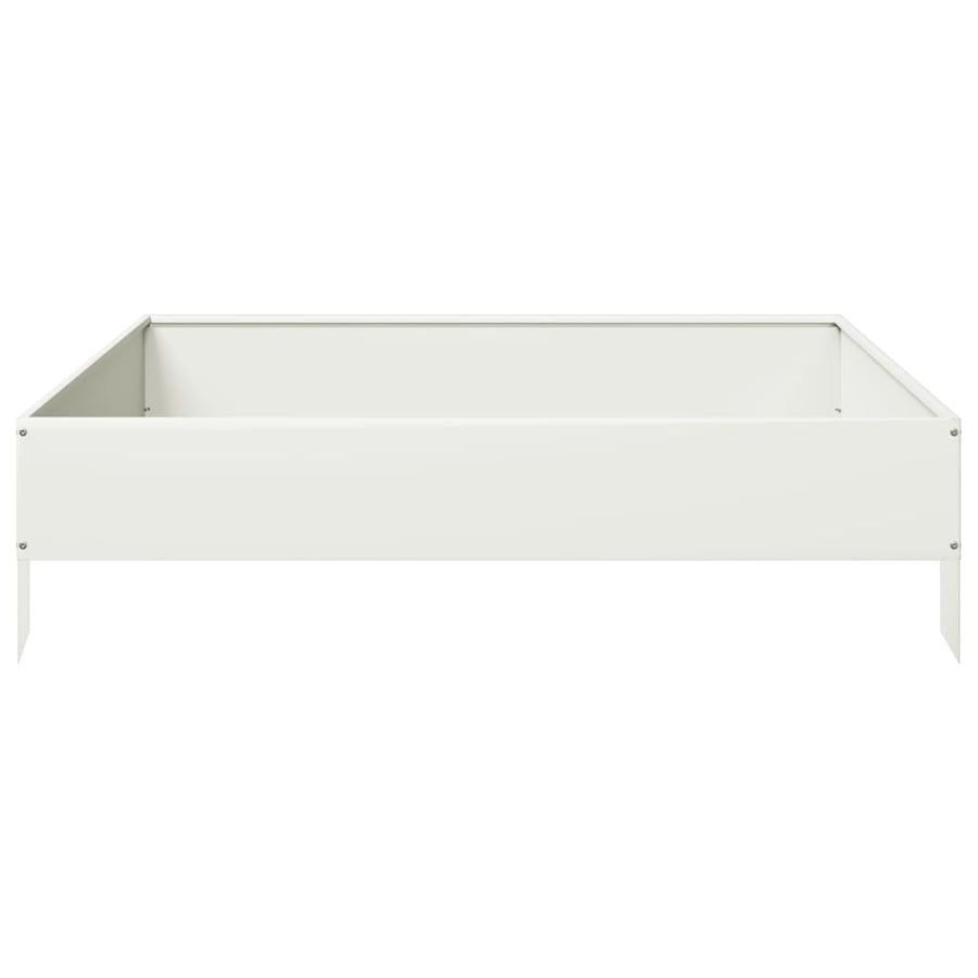 Plantenbak verhoogd 100x100x26 cm staal wit