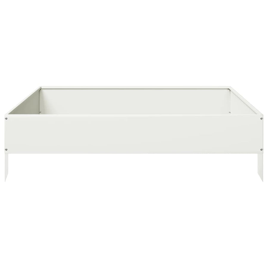 Plantenbak verhoogd 100x100x26 cm staal wit