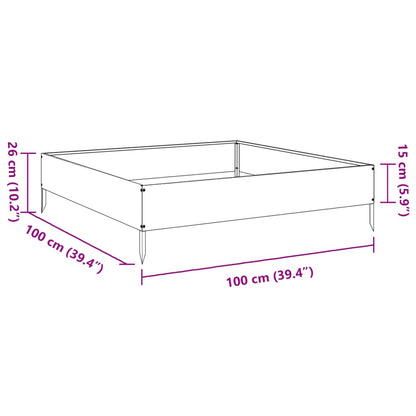 Plantenbak verhoogd 100x100x26 cm staal wit
