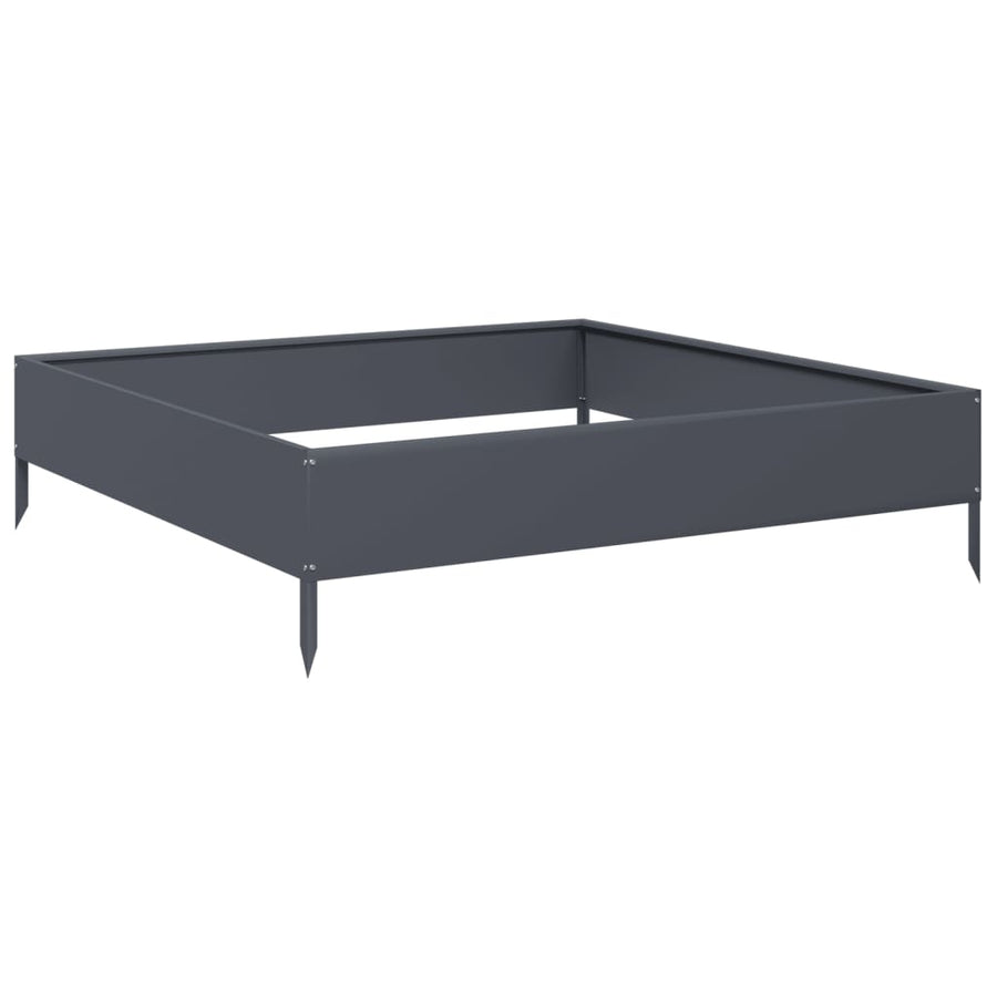 Plantenbak verhoogd 100x100x26 cm staal antracietkleurig
