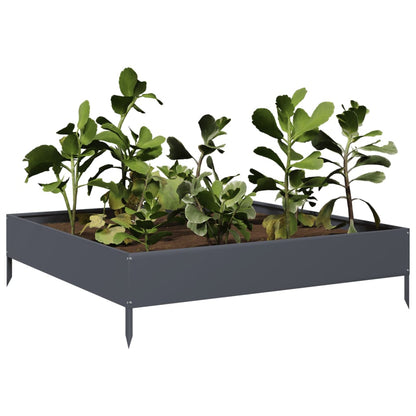 Plantenbak verhoogd 100x100x26 cm staal antracietkleurig