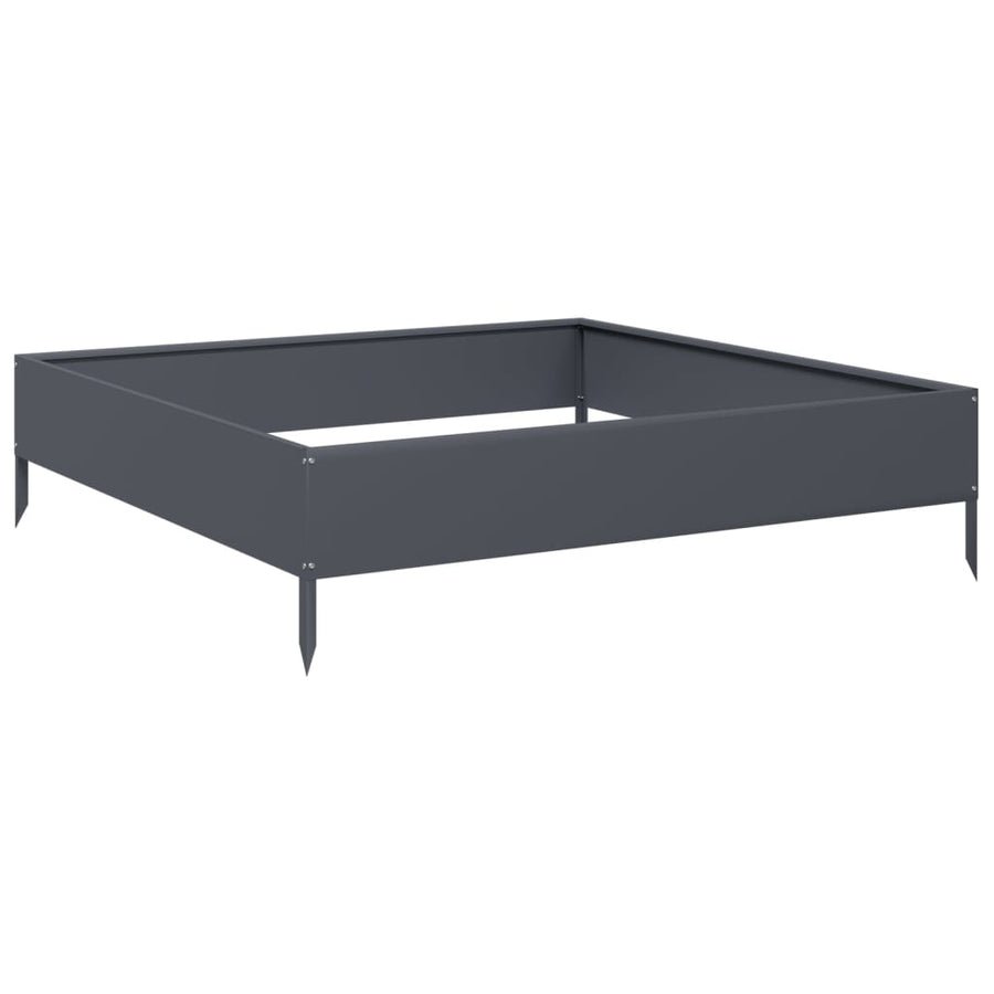 Plantenbak verhoogd 100x100x26 cm staal antracietkleurig